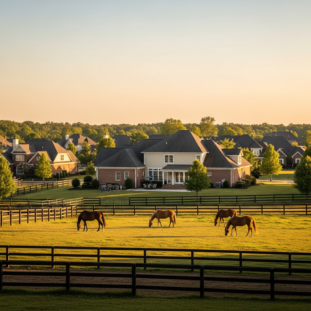 best time to buy home Charlotte NC - horse-friendly ranch home in suburban Charlotte